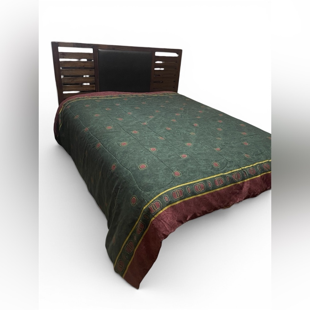 Vintage 90’s Burgundy and Hunter Green King Size Comforter Retro Nostalgic Y2K